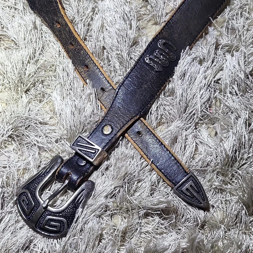 Black Leather Kids Belt